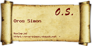 Oros Simon névjegykártya